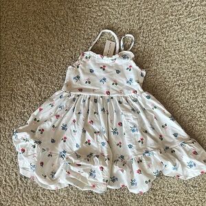 White Floral Kids Dress